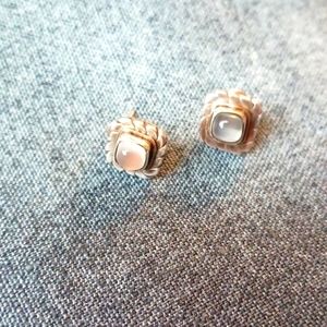 Silver and moonstone earrings